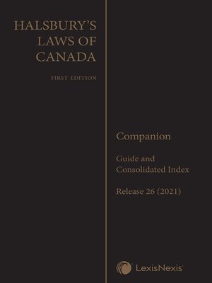 cover image of Halsbury's Laws of Canada — Companion Guide and Consolidated Index